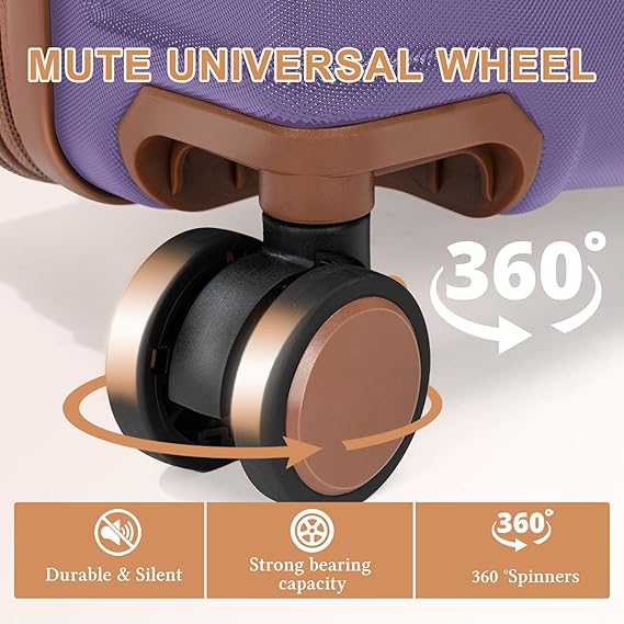 5 piece Luggage Set Expandable Suitcase 22x14x9 Airline Approved Carry on, ABS Hard Case Suitcases with Spinner Wheels, TSA Lock, Durable Waterproof Travel Set - Image 3