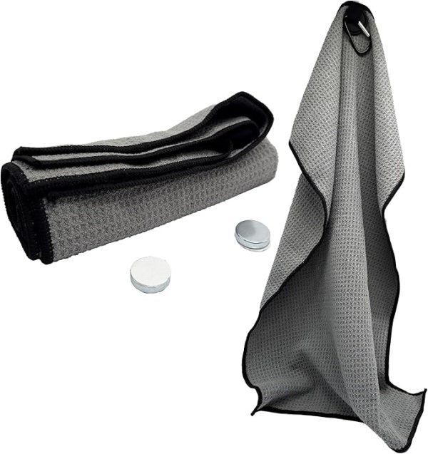 Magnetic Fishing Microfiber Towel with Sticker Magnets 16x24 - Magnet Fishing Towel with Clip, Super Absorbent, Quick Drying, Machine Washable, Includes 3M Sticky Magnets